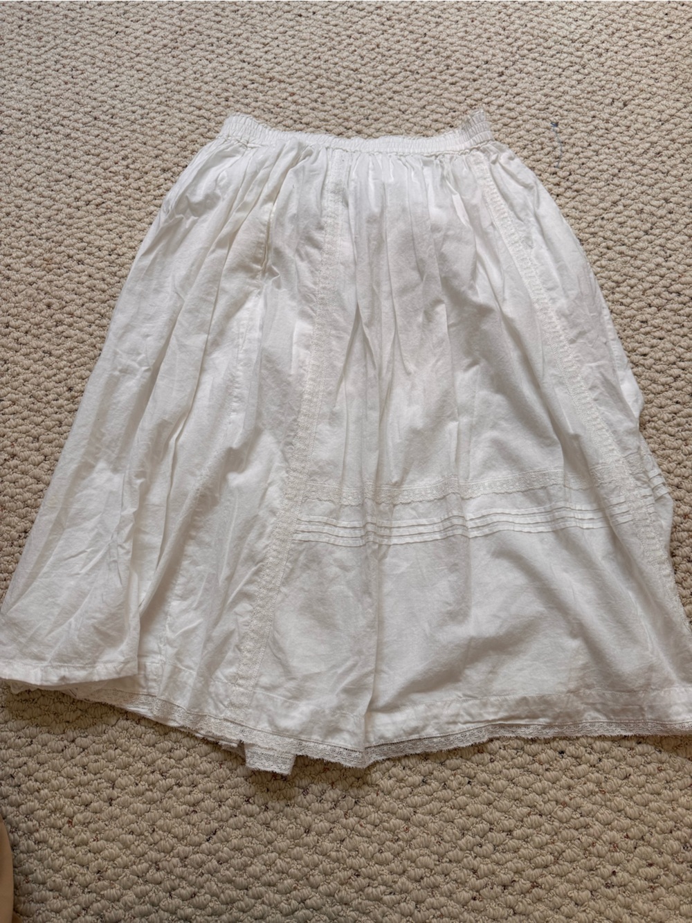 Zadig & Voltaire White Tiered Eyelet A-Line Cotton Skirt